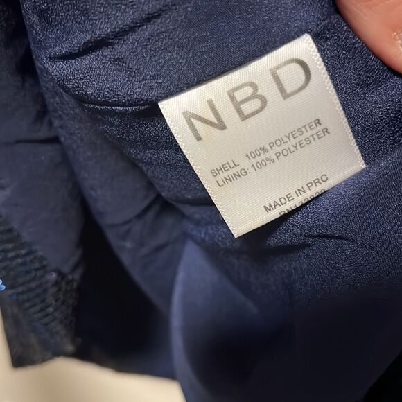 NBD Starry Nights Navy Midnight Sequin Deep V Dress Mini Dress, Size S - Picture 11 of 12